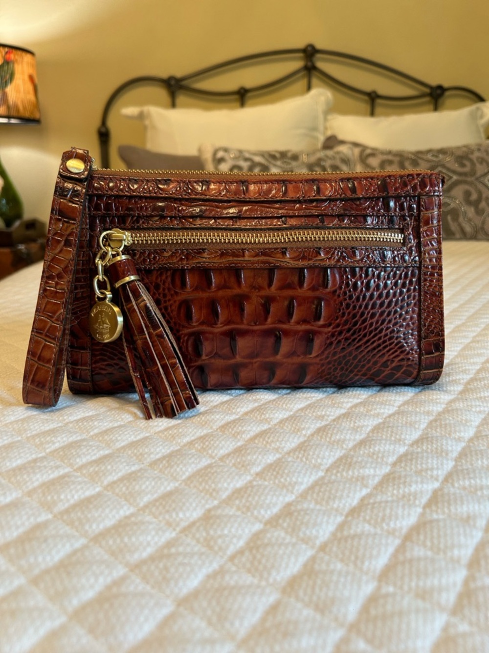 Brahmin Anna Wristlet in Pecan Melbourne